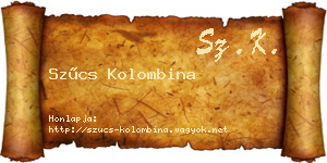 Szűcs Kolombina névjegykártya